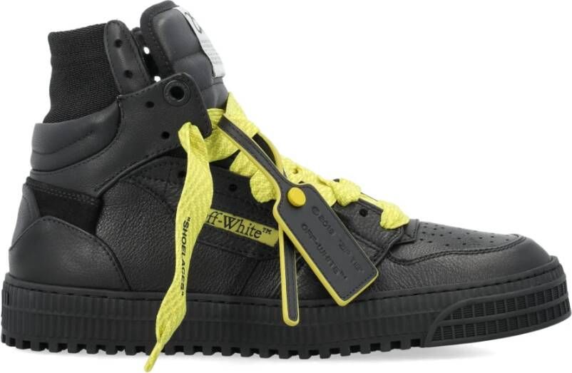 Off White Zwarte Gele High Top Sneakers Black Heren