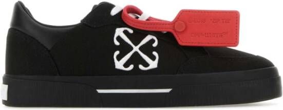 Off White Zwarte Lage Vulcanized Canvas Sneakers Black Dames