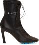 Off White Zwarte Leren Enkellaarzen Ss22 Black Dames - Thumbnail 1