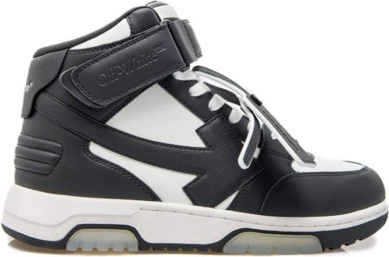 Off White Zwarte Mid Top Sneakers Stijlvol Geperforeerd Black Heren