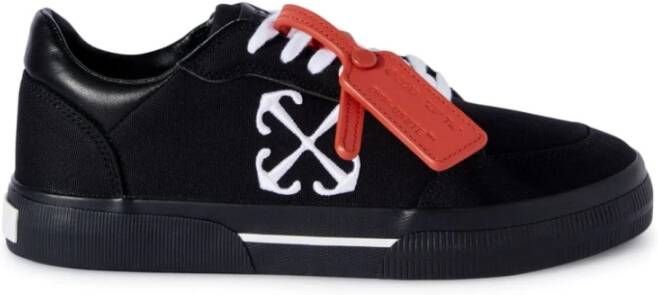 Off White Zwarte Sneakers met Pijl Motief Black Dames