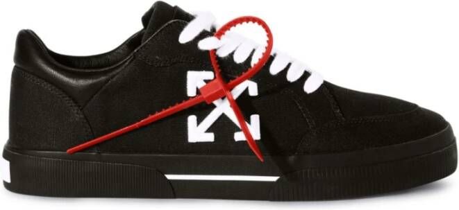 Off White Zwarte Veterschoenen met Platte Zool Black Heren