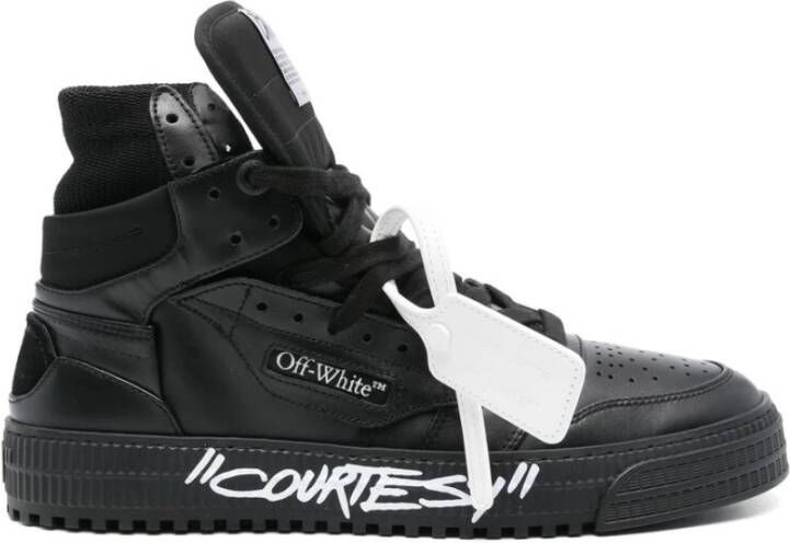 Off White Zwarte Vetersneaker met Handtekeninglabel Black Heren