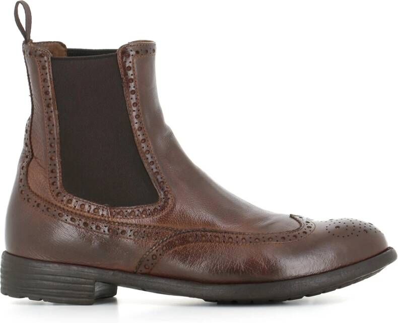 Officine Creative Brogue Chelsea Platte Schoenen Brown Dames