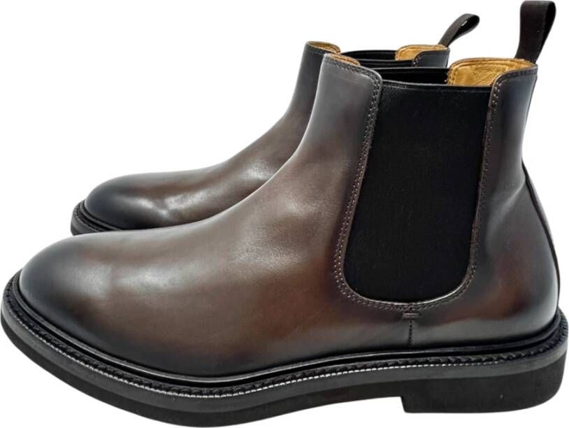 Officine Creative Bruine Chelsea Boot met Rubberen Zool Brown Heren