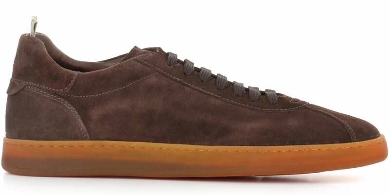 Officine Creative Donkerbruine Suède Sneakers Brown Heren