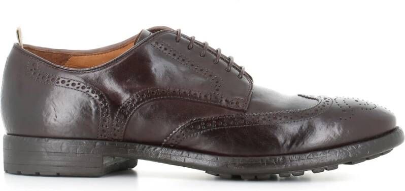 Officine Creative Ebony Leren Schoenen met Rubberen Zool Brown Heren