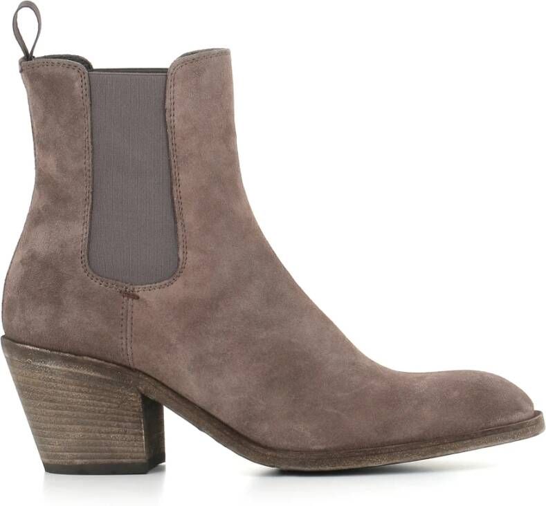 Officine Creative Grijze Suède Chelsea Platte Schoenen Gray Dames