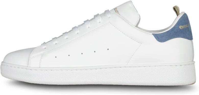 Officine Creative Met de hand gemaakte leren sneaker met suède detail White Heren