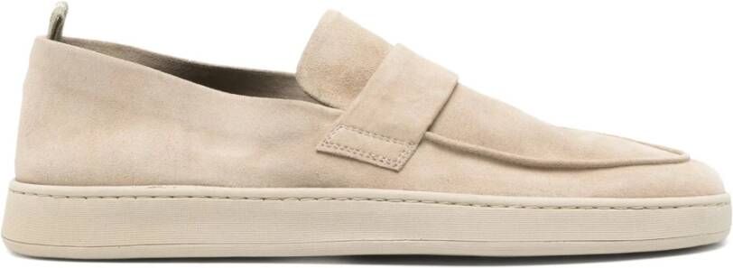 Officine Creative Suède Loafers met Rubberen Zool Beige Heren