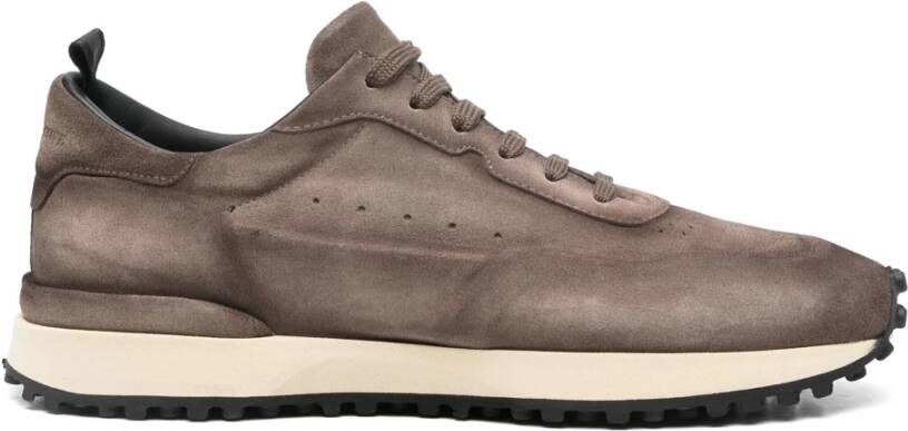 Officine Creative Suede sneakers met leren voering Brown Heren