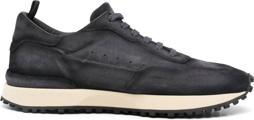 Officine Creative Suede Sneakers Rubberen zool Gemaakt in Italië Blue Heren