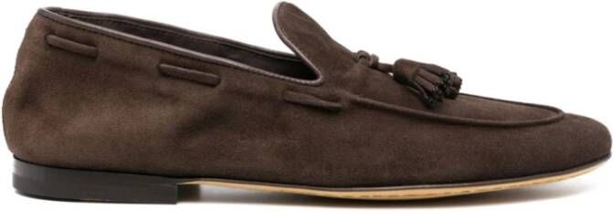 Officine Creative Suede Tassel Loafers Made in Italy Brown Heren