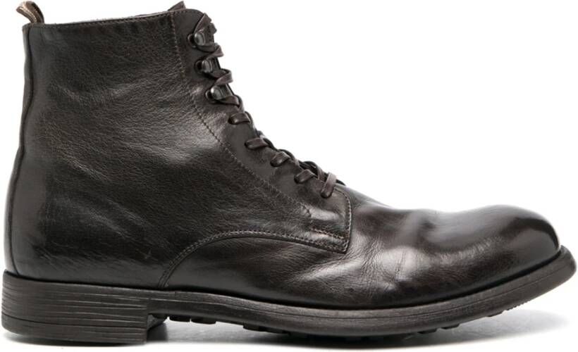 Officine Creative Veterschoenen Leren Laarzen Brown Heren