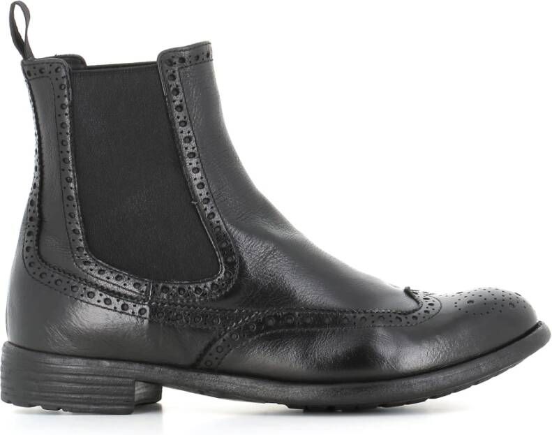 Officine Creative Zwarte Leren Brogue Chelsea Schoenen Black Dames