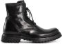 Officine Creative Zwarte Leren Veterschoenen met Profielzool Black Heren - Thumbnail 1