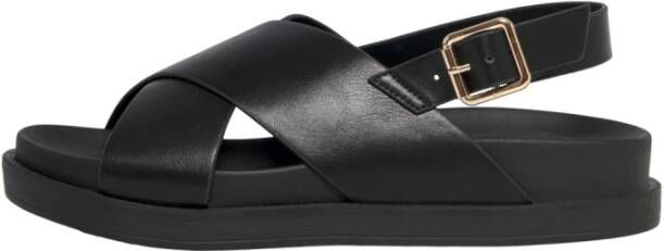 Only Flat Sandals Zwart Dames