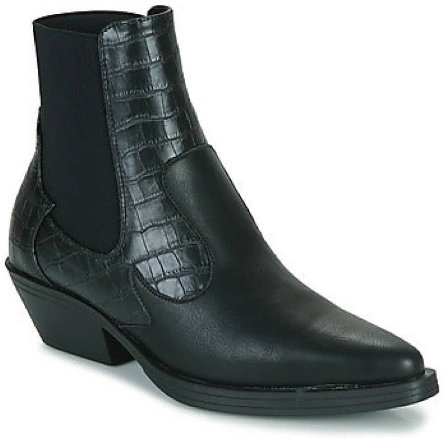 Only Korte PU Cowboy Laarzen in Zwart Black Dames