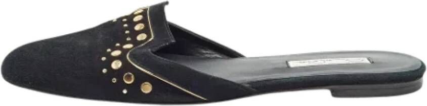 Oscar De La Renta Pre-owned Suede flats Black Dames