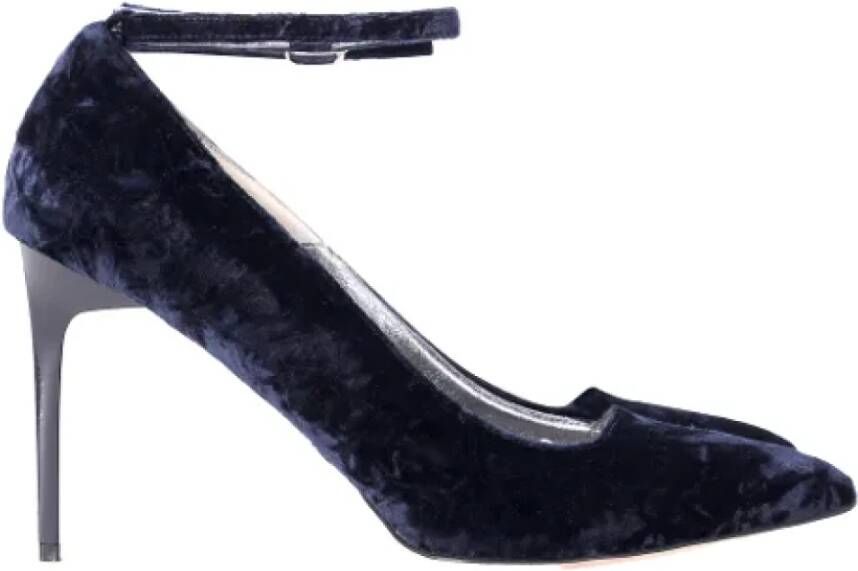 Oscar De La Renta Pre-owned Velvet heels Blue Dames