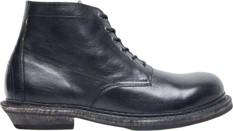 Our Legacy Gekreukeld Leren Veterschoenen Black Heren