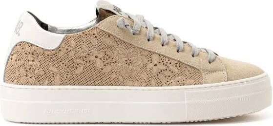 P448 Beige Lederen Sneaker Beige Dames