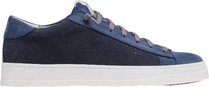 P448 Blauwe Suède Sneakers met Geperforeerd Logo Blue Heren