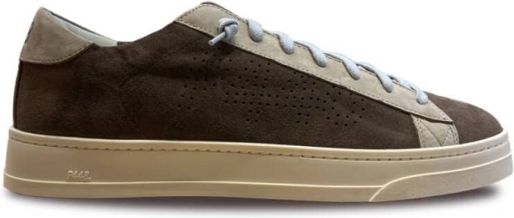 P448 Bruine sneakers met beige details Brown Heren