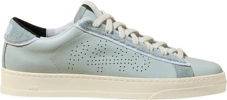 P448 Geperforeerde Logo Leren Sneakers Blue Dames