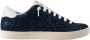 P448 Glitter Blauwe Sneakers met Witte Veters Blue Dames - Thumbnail 1