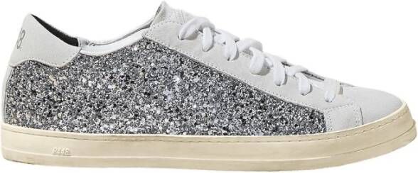 P448 Glitter en Suède Witte Sneakers Multicolor Dames