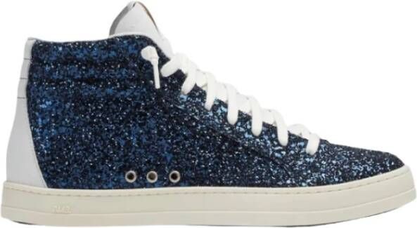 P448 Glitter Skate Sneakers met Pailletten Blue Dames