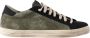 P448 Groene Leren Sneakers met Zwarte Details Green Heren - Thumbnail 1