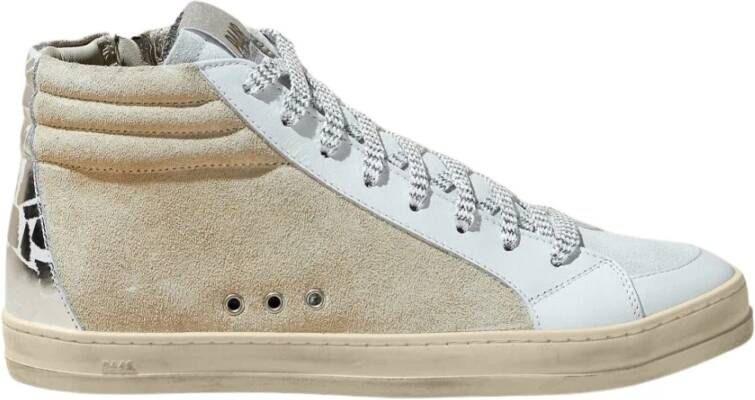 P448 Hoge Top Leren Sneakers Beige Dames