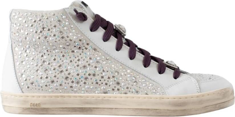 P448 Urban Skate Style Sneaker met Diamantdetails White Dames