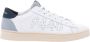 P448 Witte en blauwe textuur lage sneakers Jack White Heren - Thumbnail 1