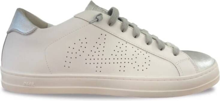 P448 Witte en zilveren Sneakers White Dames