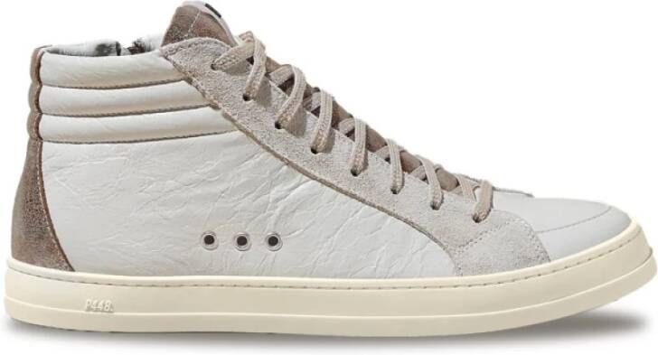 P448 Witte hoge sneakers met beige details Multicolor Dames