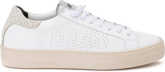 P448 Witte Leren Python Sneakers White Dames