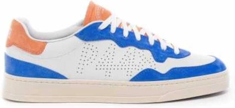 P448 Witte leren sneakers Blauw suède Bali-M969 Multicolor Heren