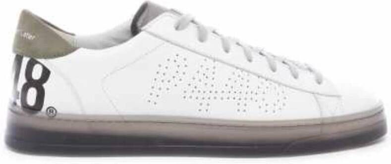 P448 Witte leren sneakers zwarte zool White Heren