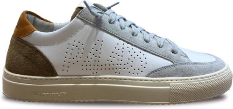 P448 Witte Sneakers met Grijze en Bruine Details White Heren