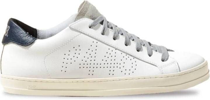 P448 Witte Sneakers met Grijze Tong White Heren