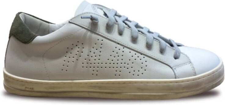 P448 Witte sneakers met groene hiel White Heren