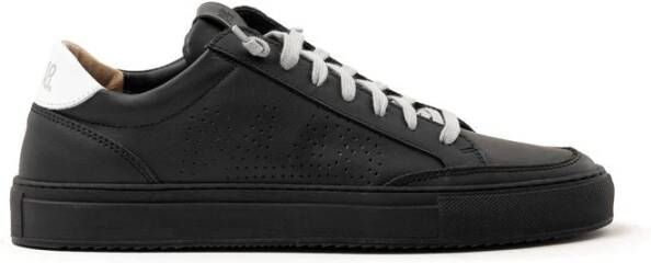 P448 Zwarte Leren Sneaker Black Heren