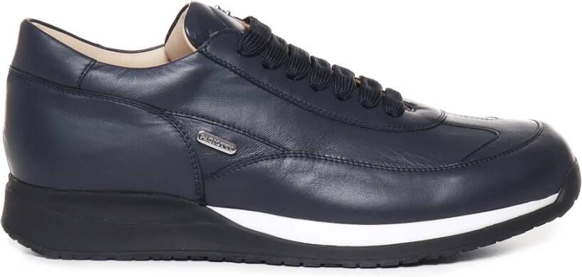 Paciotti Blauwe Leren Sneakers met Rubberen Zool Blue Heren