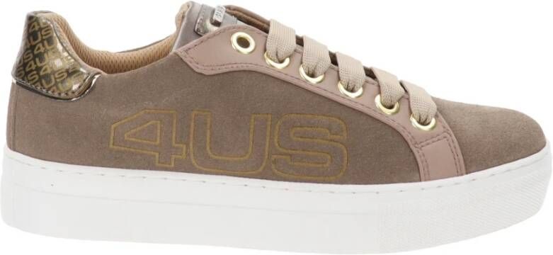 Paciotti Leren Dames Sneakers met Vetersluiting Brown Dames