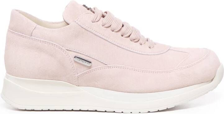 Paciotti Roze Suède Stalen Logo Sneakers Pink Dames