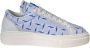 Paciotti Witte leren sneaker met blauwe dolkprint Blue Heren - Thumbnail 1