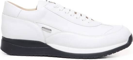 Paciotti Witte Leren Sneakers met Rubberen Zool White Heren